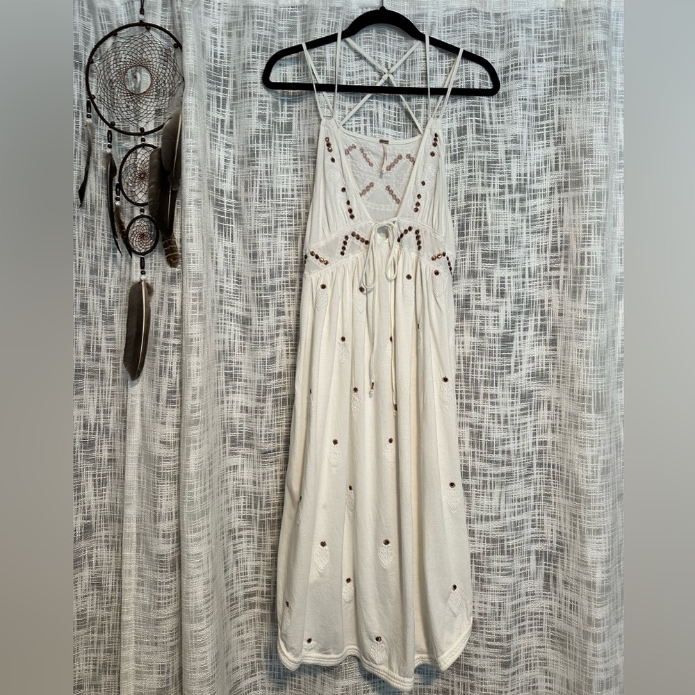 Free People Ivory Embellished Swim Coverup